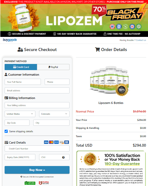 Lipozem - Secure Checkout 